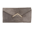 Envelope Clutch, &pound;90, Handbags, Grey, Suede, Front view
